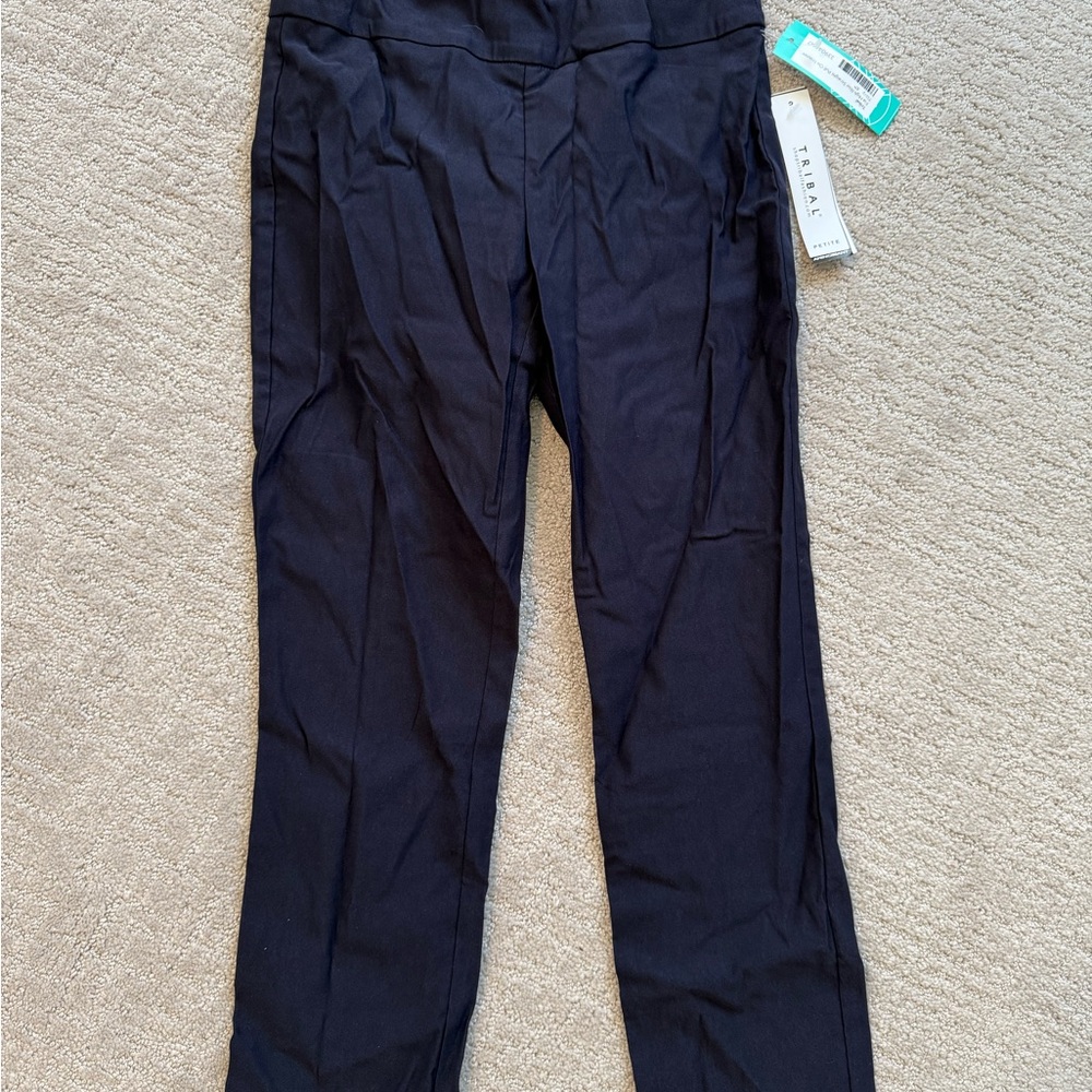 Tribal Navy High Rise Pull-On Trousers